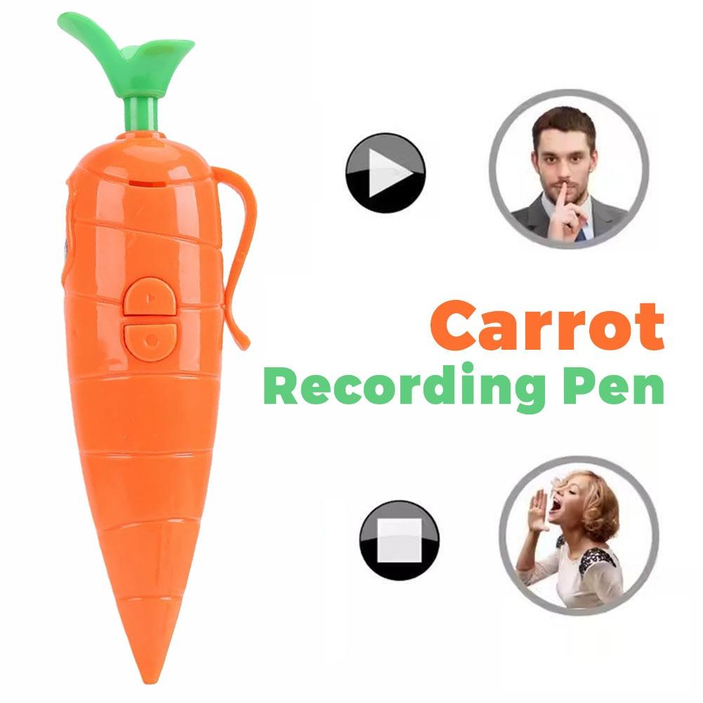 New Carrot Voice Recorder Electronic Sound Toy Can Write Graffiti Ballpoint Pen Novelty Voice Recorder Pen Gift Hot