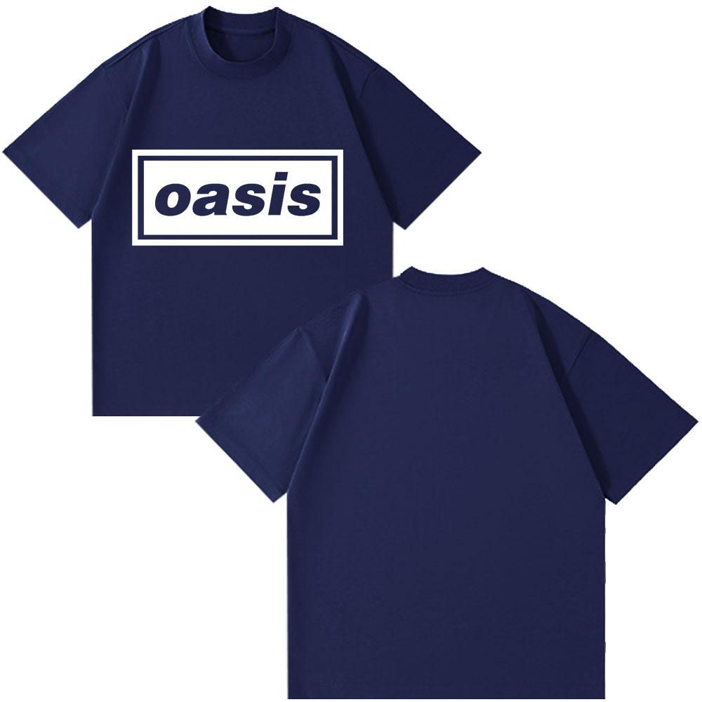 Rock Band O-Oasis Logo Print VintageUnisex Clothes for Teens Fashion Clothing Oversized Cotton Oversized Style T-shirts