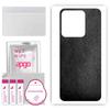 apgo Protective Skin Sticker for the Back Compatible with Tecno Spark 8C, Wrap Film, Foil, Vinyl - Pattern Black Leather