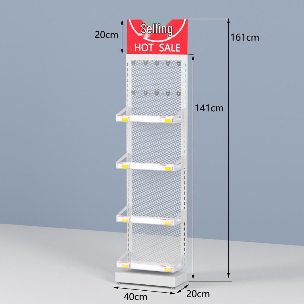 Compact Snack & Gum Display Rack with Multi-Layer Hooks for Supermarkets