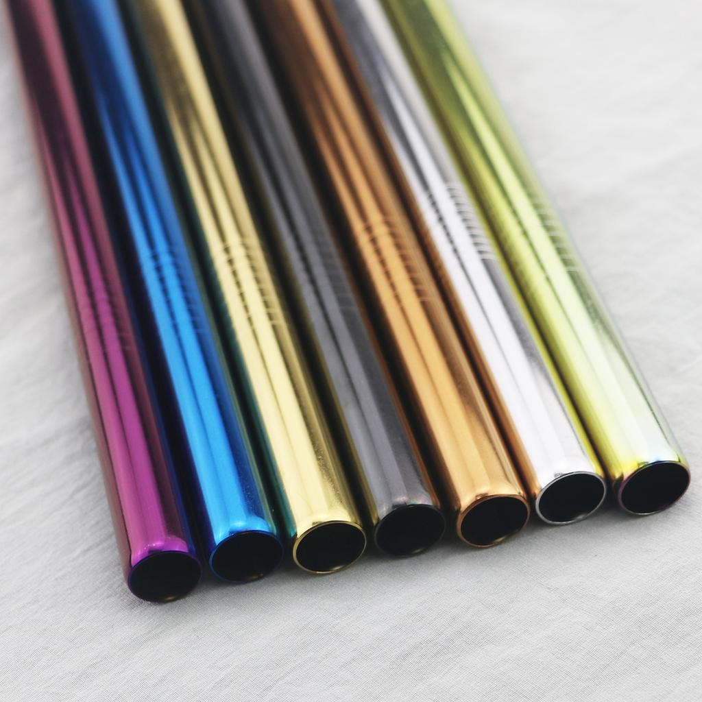 Metal Drinking Straw Set Reusable Straw 18/10 Stainless Steel Straw Wide 12mm Pearl Milkshake Bubble Tea Straw Party With Brush