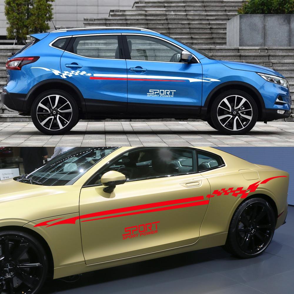 4 шт. автомобильные длинные боковые наклейки на талию для Qashqai Prado Sportage Range Rover Tucson BMW Duster CX-5 SUV виниловый тюнинг