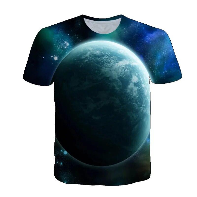 Летняя красивая мужская футболка со звездным небом, новые интересные футболки с рисунком космической туманности, модная дышащая футболка с 3D принтом, топ