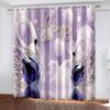 2 шт. 3D цифровая печать ретро синие садовые цветы цифровая печать занавески для гостиной шторы с люверсами верхние шторы для гостиной