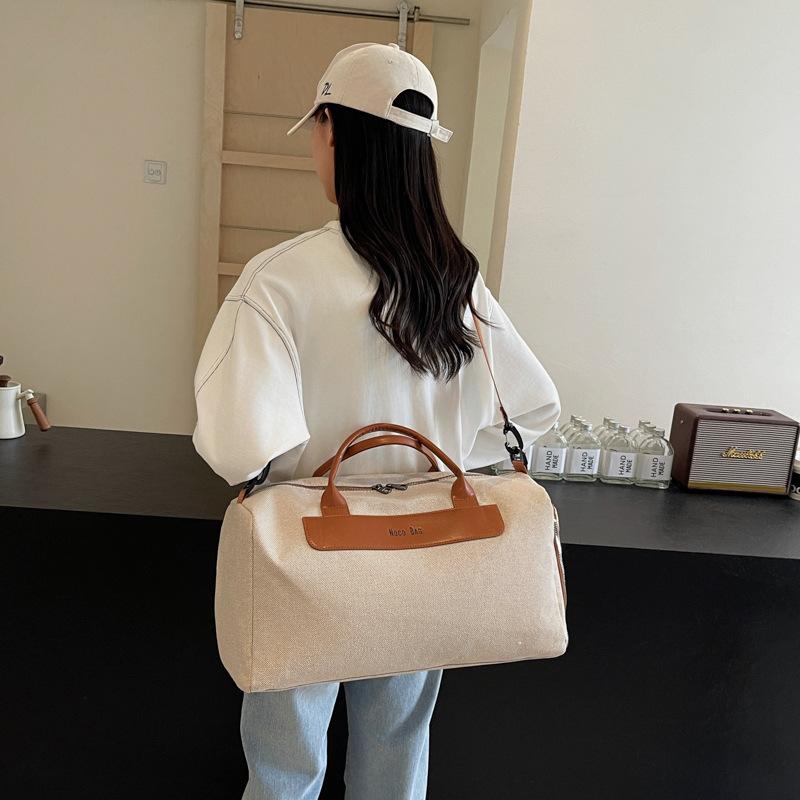 Большая вместительная холщовая сумка для женщин 2024 года, новая повседневная универсальная сумка-мессенджер для деловых поездок, переносная сумка для путешествий на короткие расстояния