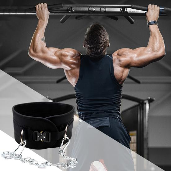 Strength Trainer Weighted Pull-Up Belt with D-Rings Wide Belt High Load-Bearing Capacity Thickened Core Fitness Weight Lifting Belt