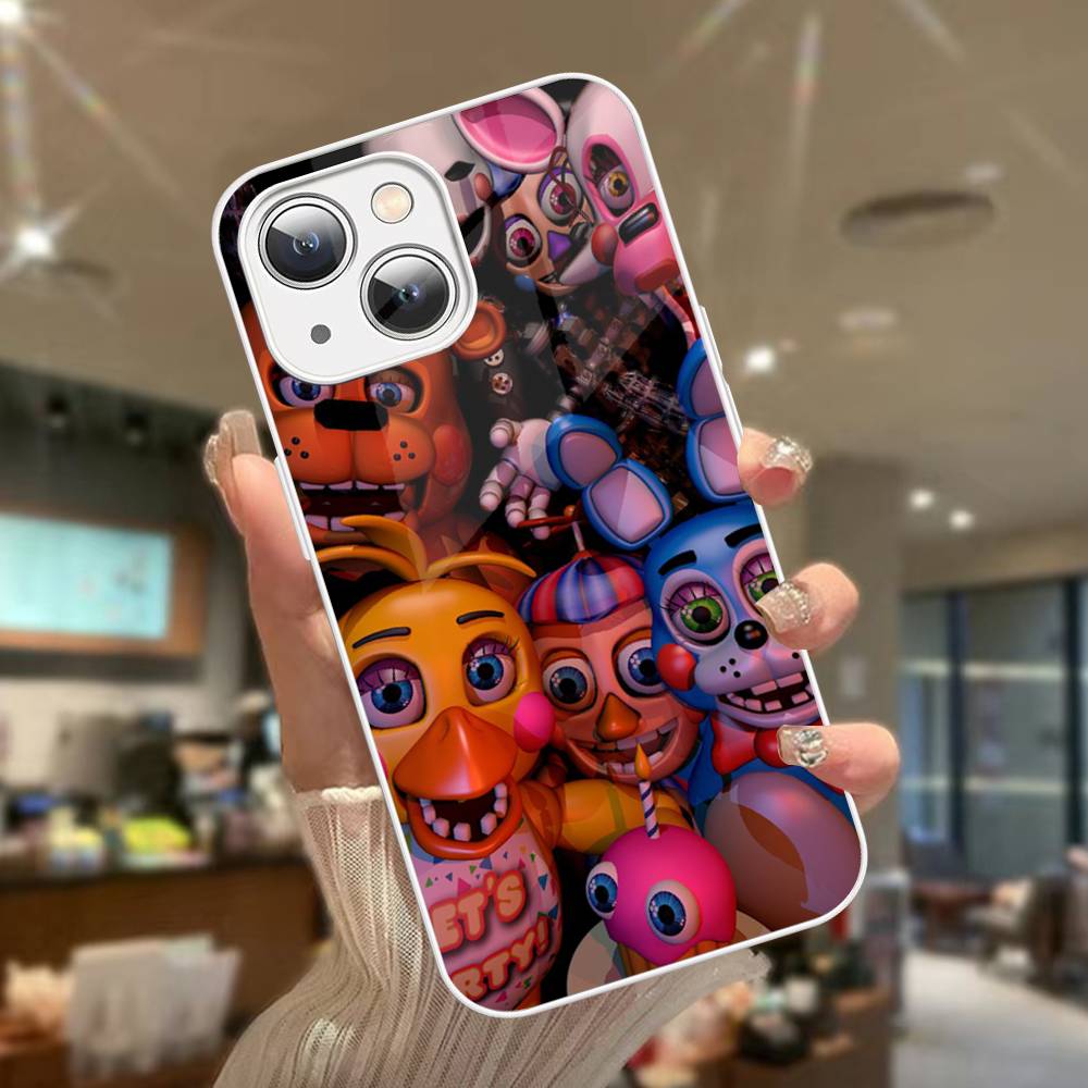 F-FNAF Пять ночей с Фредди Для iPhone 14 13 12 Mini 11 Pro XS Max X XR 14 Plus Закаленное стекло Чехол