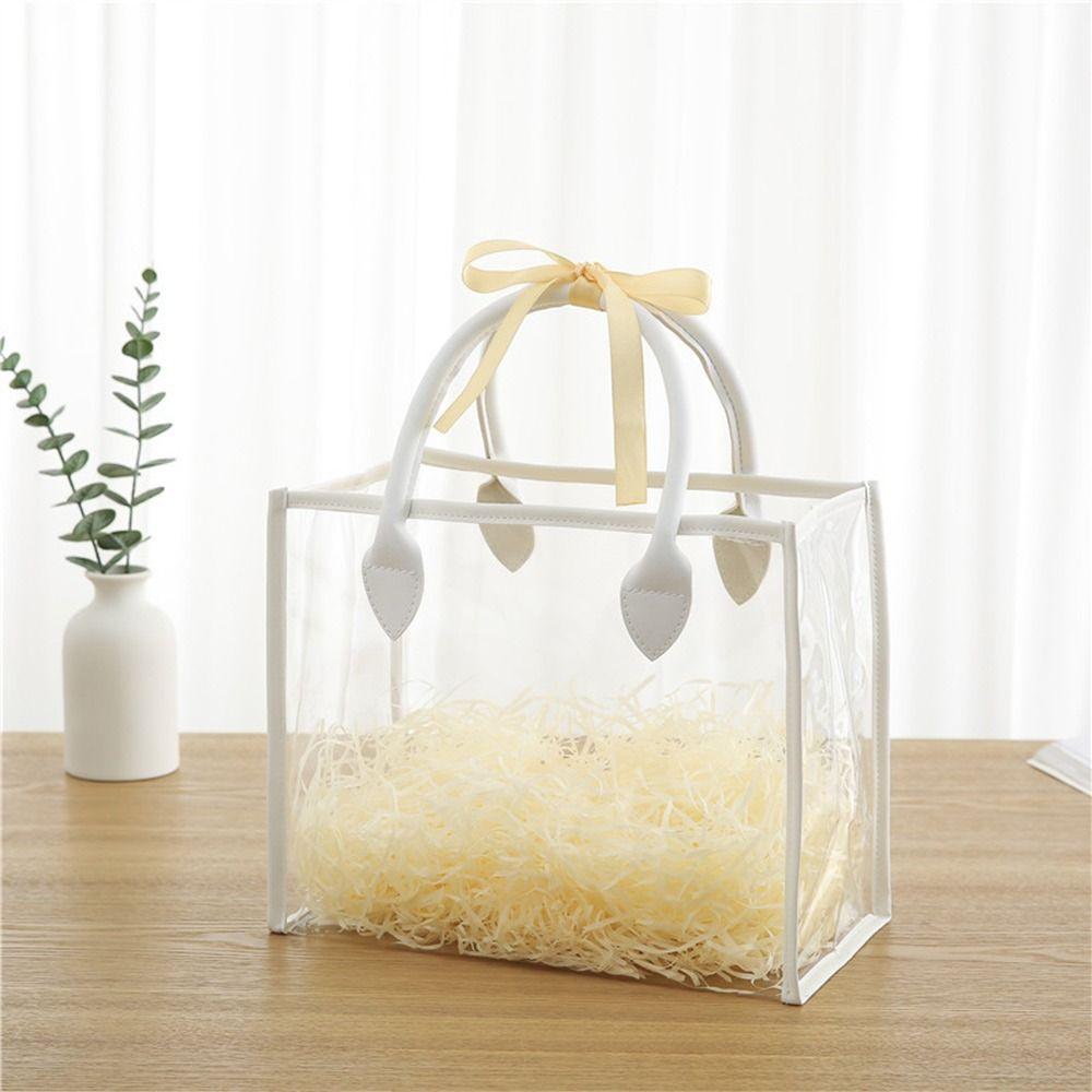 PVC Gift Bag Pink White Storage Bag Creative Shopping Bags