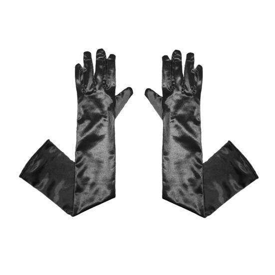 1 пара гладких атласных длинных перчаток, шелковистый материал, маскарадные перчатки, аксессуары для свадебного платья для фотосессии