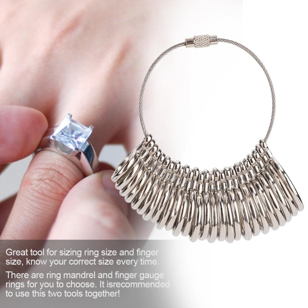 Clear Reading Ring Sizer Silver Measuring Tool Precision Ring Mandrel  Ring Measurement