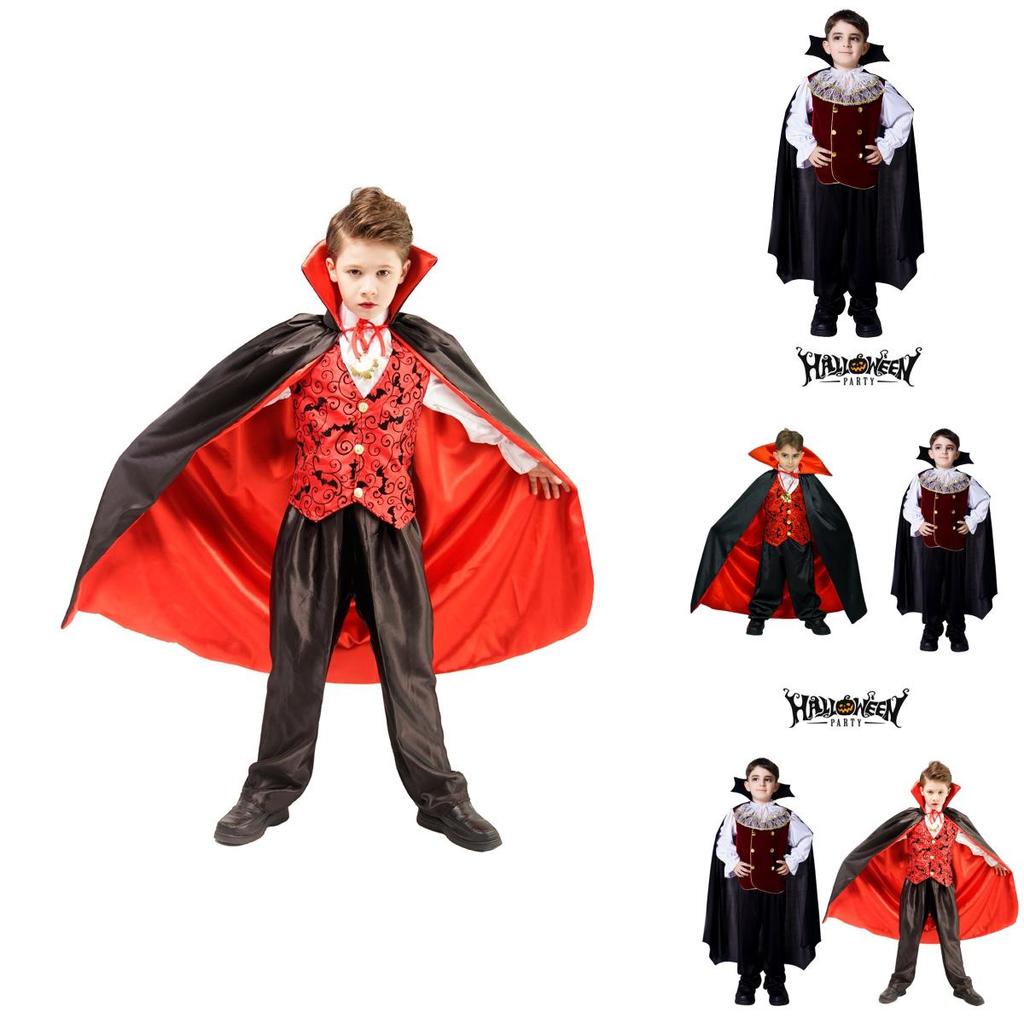 Halloween Cosplay Costume Outfit For Kids Boys Royal Vampire Dracula