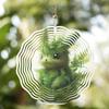 10-inch Leaf-Shaped Cute Rabbit Metal Wind Chime – Laser-Cut 360° Swivel Hook for Outdoor/Indoor Garden Decor, All-Season Patio
