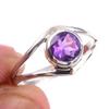 Кольцо из чистого серебра 925 пробы с натуральным аметистом, размер 7, O6d04