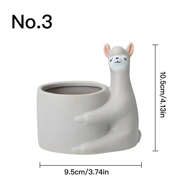 Cute Animal Flower Pot Ceramic Planter Home Decor Desktop Art Ornaments Bonsai Succulent Pot Plant Pot Garden Decoration