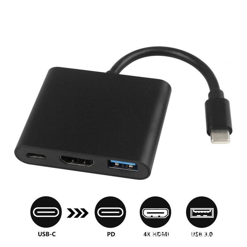 3-в-1 Конвертер-хаб-разветвитель USB-C на 4K HDMI