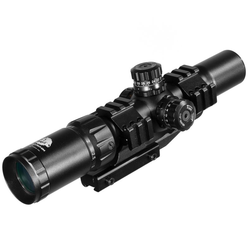 FIRE WOLF 1.5-4X30 Jacht Tactische Optische Scope Met Rood Groen Lichtgevend Kruis Torentje Locking Scope Range Scope