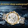 JINSHIDUN New Business and Leisure Men's Watch Tourbillon Waterproof Luminous Multifunctional Mechanical Watch Men's Watch