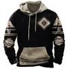 Зимняя мужская толстовка с капюшоном Harajuku Ethnic Wind Graphics Retro Clothes Pullover Shirt Casual Street Loose Casual Hoodie