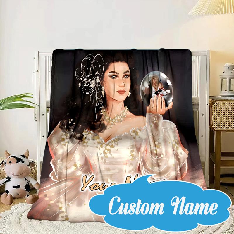 Custom Name Golden Labyrinth Adventure Blanket bed sofa Blanket Flannel Blanket for Camping, Hiking, Picnic Essentials,gift for Fan family