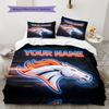 Custom Name,Denver Broncos Pattern Bedding Home Decoration Birthday Gift ( 1 duvet cover + 2 pillowcase, without core),fan merchandise.