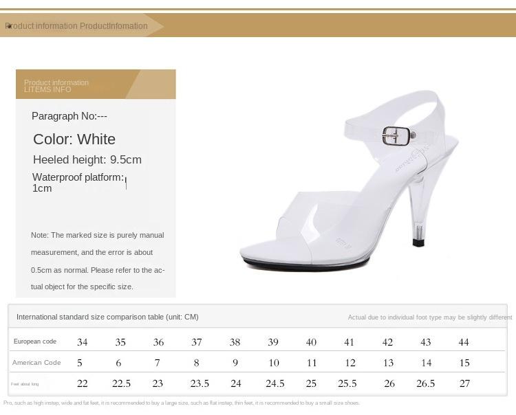 Модные прозрачные босоножки на очень высоком каблуке для женщин, сексуальная обувь с ремешком, большой размер 34-46