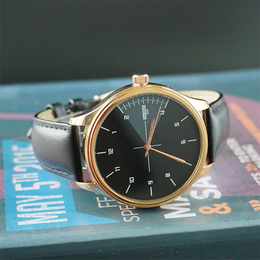 Business Watches male Minimalist Fashionable Arabic Numerals Dial Quartz Watch Waterproof Leather Strap Watches for men Gift