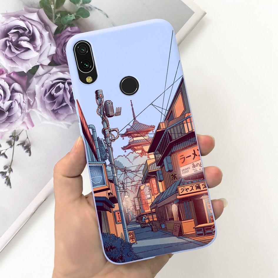 For Xiaomi Redmi 7 7A Case Luxury Marble Landscape Bumper Soft Silicone Back Cover For Xiaomi Redmi Note 7 Pro Note7 Phone Cases