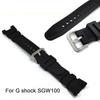 Sports Silicone Watch WristBand Soft Watchband for C-asio G Shock SGW100 Watch Accessories