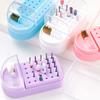 2 In 1 Nail Drill Bits Holder Nail Drill Bits Cleaning Brush Case 30 Holes Nail Art Drill Bits Stand Display Storage Box