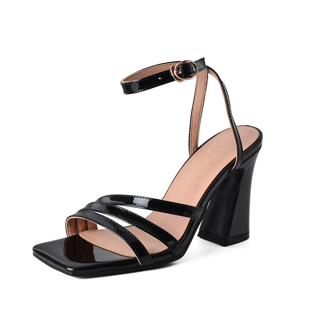 Krazing Pot Летняя обувь на очень высоком каблуке из искусственной кожи с открытым носком, современные модные женские сандалии с ремешками на щиколотке