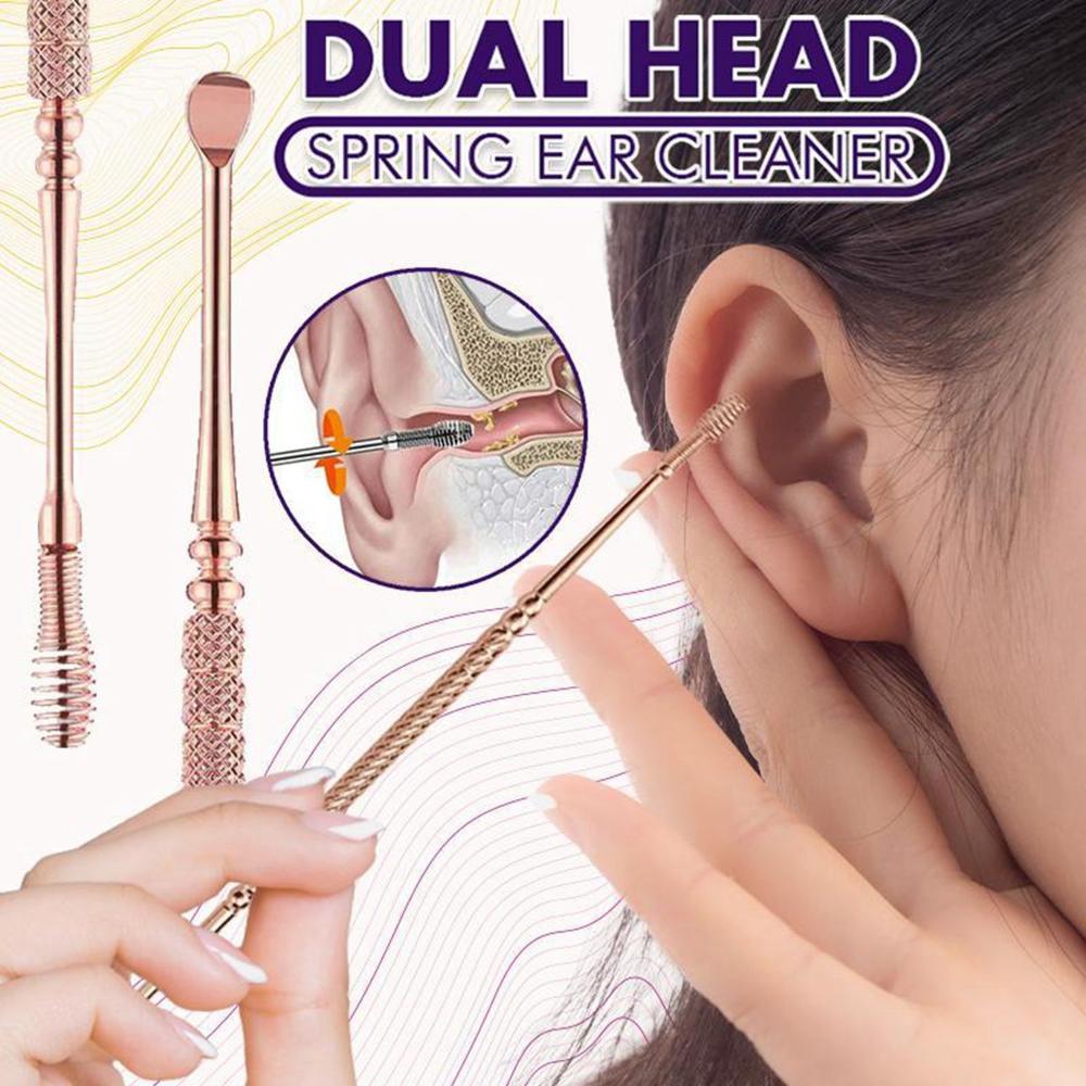 1PC Spiral Stainless Steel Cleaning Tool Dual Head Spring Ear Cleaner Ear Spoon Earpick