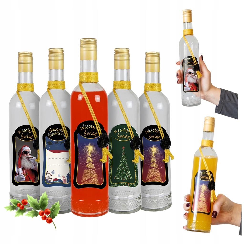 CHRISTMAS CRYSTAL 500 ml PREMIUM DECORATED bottle for vodka and liqueurs