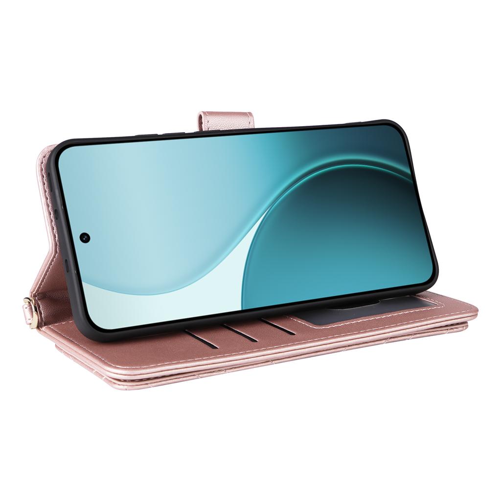 For Oppo Reno14 5G (Global) Case with Shoulder/Wrist Strap Leather Phone Cover Stand Wallet