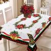 Christmas Rectangle Stain Resistant Tablecloth Christmas Tree Country Party Outdoor Decor Red Buffalo Plaid Green Tablecloth