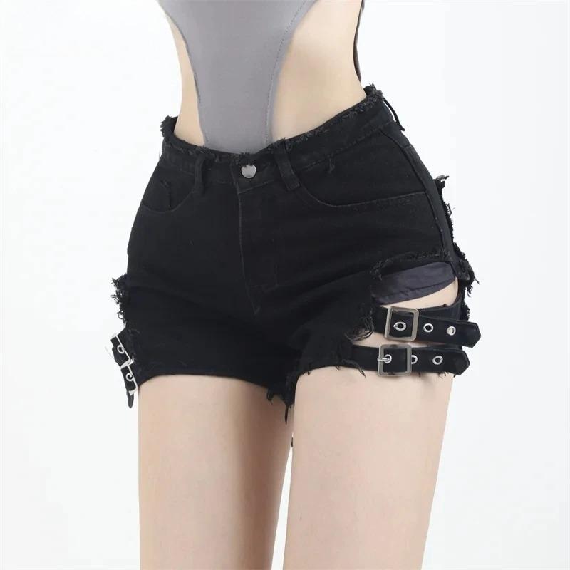 VIONA Летние Винтажные Трендовые Горячие Девушки Харадзюку Джинсовые Шорты с Высокой Талией Неправильного Кроя Гот Рок Сексуальные Женские Шорты Стройнящие Универсальные