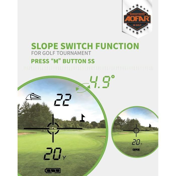 Télémètre de Golf - AOFAR - GX-2S - 600m - Pente - Vibration - 6x Grossissement