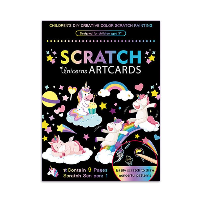 Colorful Scratch Art Set: Cartoon DIY Doodle & Drawing Book for Kids