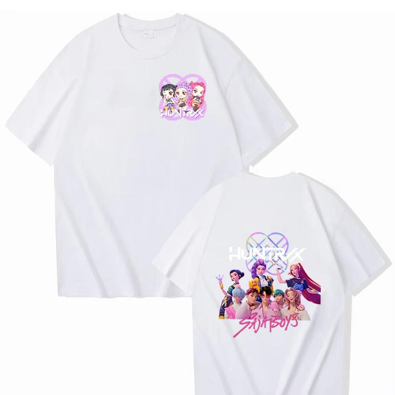 Модная футболка 16 цветов, мультяшный K-pop, принт «Элементы охотников на демонов», взрослая, трендовая, мужская мода, повседневный, большого размера, женский уличный топ