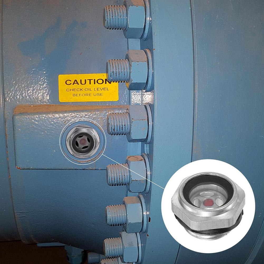 High quality Aluminum Air Compressor Oil Level Gauge Sight Glass 12 Male Thread for Easy Installation (Pack of 5)