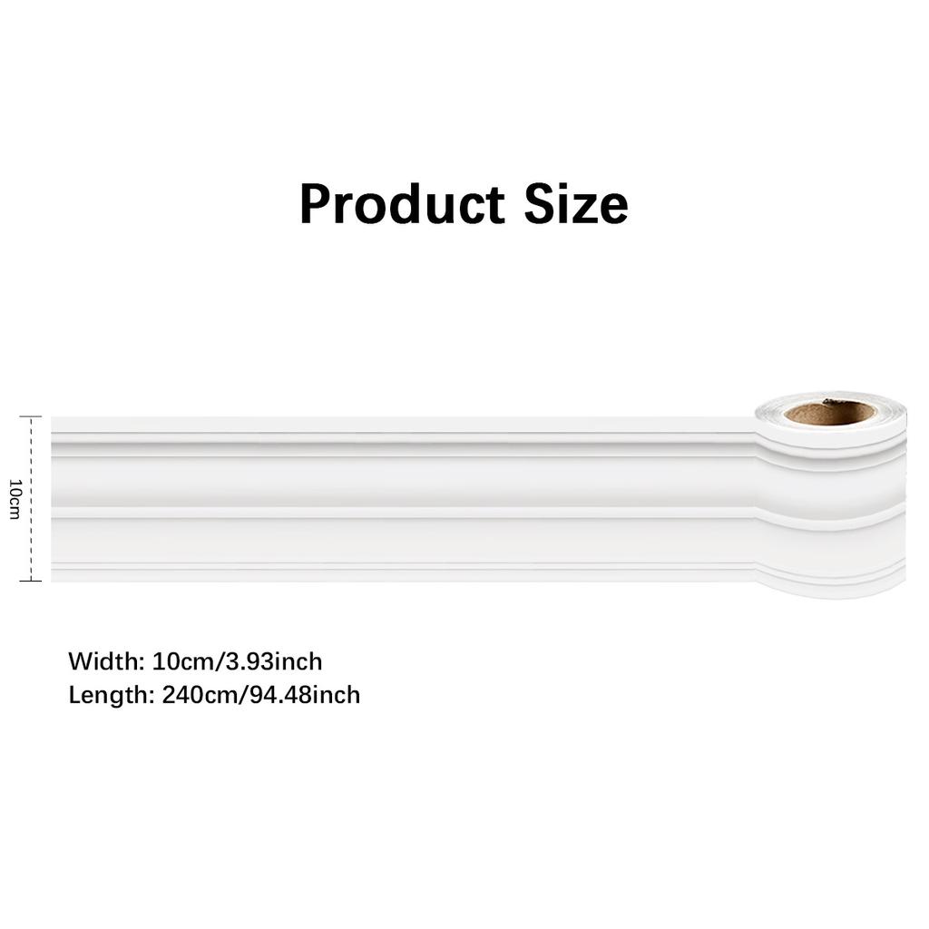 240cm Length Luxury Skirting Corner Wall Sticker Bathroom Office Glass Waist Line Home Decor Waterproof Floor Waveguide Art Wallpaper
