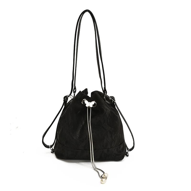 Summer Small Fresh Backpack Women's 2024 New Korean Version Bucket Bag Versatile Ins Shoulder Armpit Bag