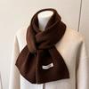 2025 New Luxury Winter Warm Knitted Scarf Women Korea Styles Solid Color Simple Scarves Shawls Lady Soft Wraps Neckerchief
