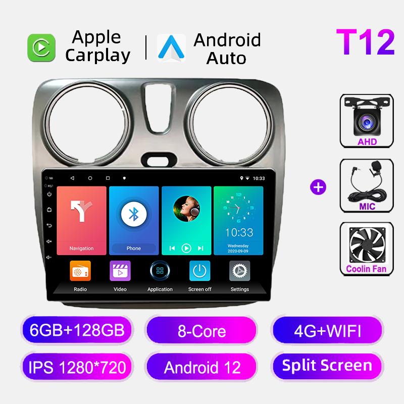 Автомобильное радио для Renault Lodgy Dacia Dokker 2012-2020 4G WIFI Мультимедийный видеоплеер GPS-навигация Carplay Android Auto Stereo