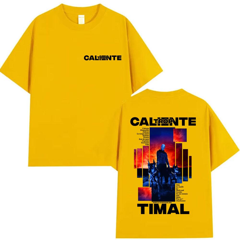 Rapper TROP CALIENTE TIMAL Album 2025 Merch T Shirt Men's Gothic Hip Hop Short Sleeve T-shirts Vintage Cotton T-shirt Streetwear
