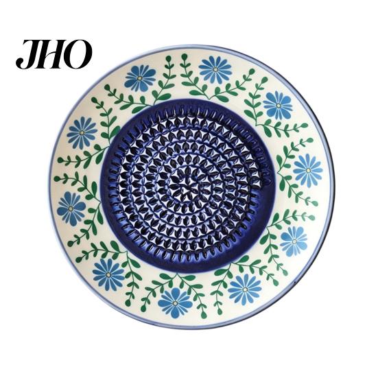 Garlic Mincer Ceramic Grinder Plate Bowl, Manual Ginger Fruit Zester Grater Mixing Dish Dish, All-in-One Prep Serving Tray, Modern Minimalist Kitchen