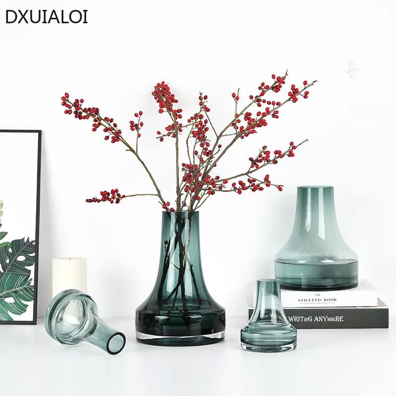 Большая стеклянная ваза в форме башни в скандинавском стиле для гостиной, цветочная композиция, украшения, украшения для дома