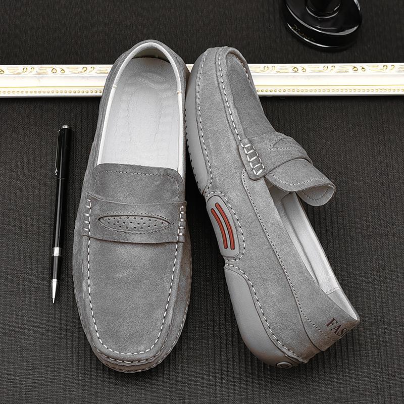 Мужская обувь из натуральной кожи больших размеров, лоферы, повседневная обувь из коровьей замши, мужские удобные мокасины, мужская обувь на плоской подошве