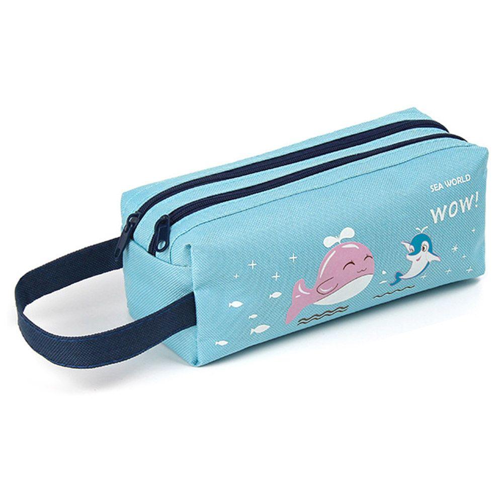 Новая вместительная двухслойная канцелярская сумка-карандаш с рисунком из мультяшной ткани Оксфорд