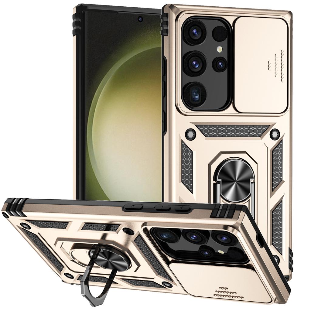 Защитный чехол 3 в 1 для телефона Samsung Galaxy S24 S23 Ultra S23 Plus S24 Plus S23 FE Броня военного класса Противоударное кольцо Магнитная подставка