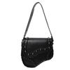 Customized PU Material Saddle Bag Western Denim Handbag Distressed Rivet